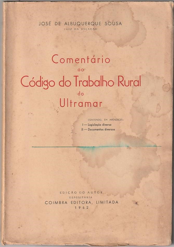 Comentário ao código do trabalho rural do Ultramar