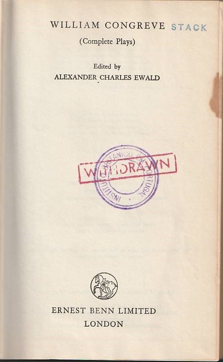 William Congreve – Complete Plays