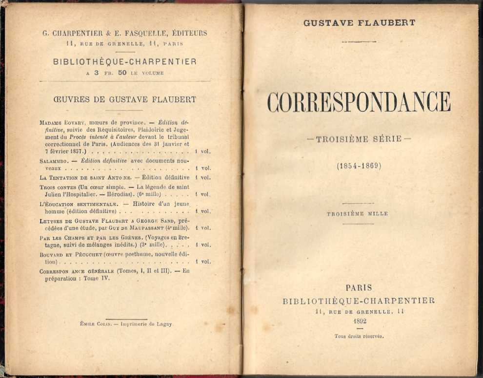 Correspondance – Troisième série (1854-1869)