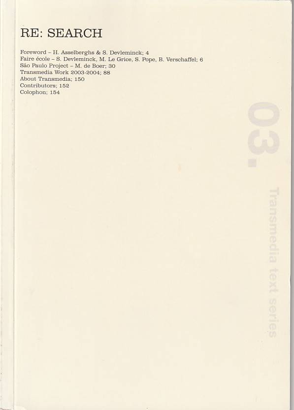 Transmedia Text Series 03 – RE: SEARCH