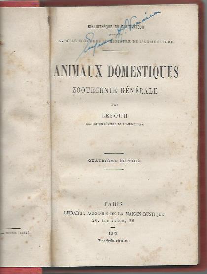 Animaux Domestiques - Zootechnie Générale