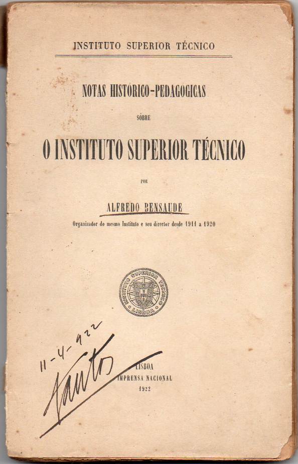 Notas histórico-pedagógicas sôbre o Instituto Superior Técnico (1ª ed.)
