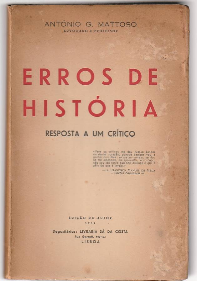 Erros de História – Resposta a um crítico 