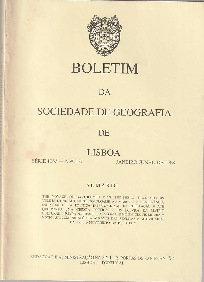 Boletim da Sociedade de Geografia de Lisboa – Série 106 – Nºs 1-6 