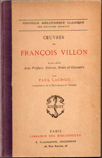 Oeuvres de François Villon - Librairie des Bibliophiles
