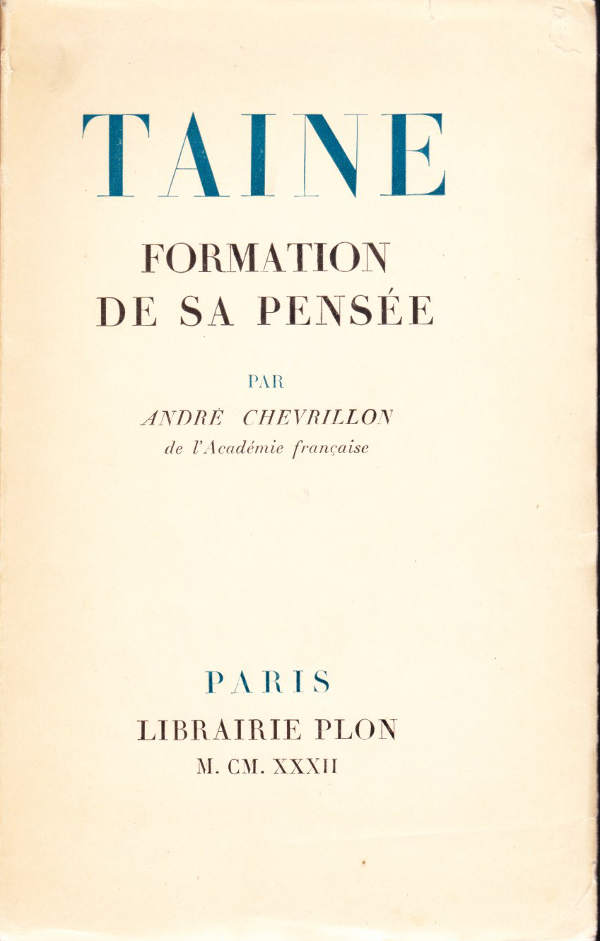 Taine – Formation de sa pensée