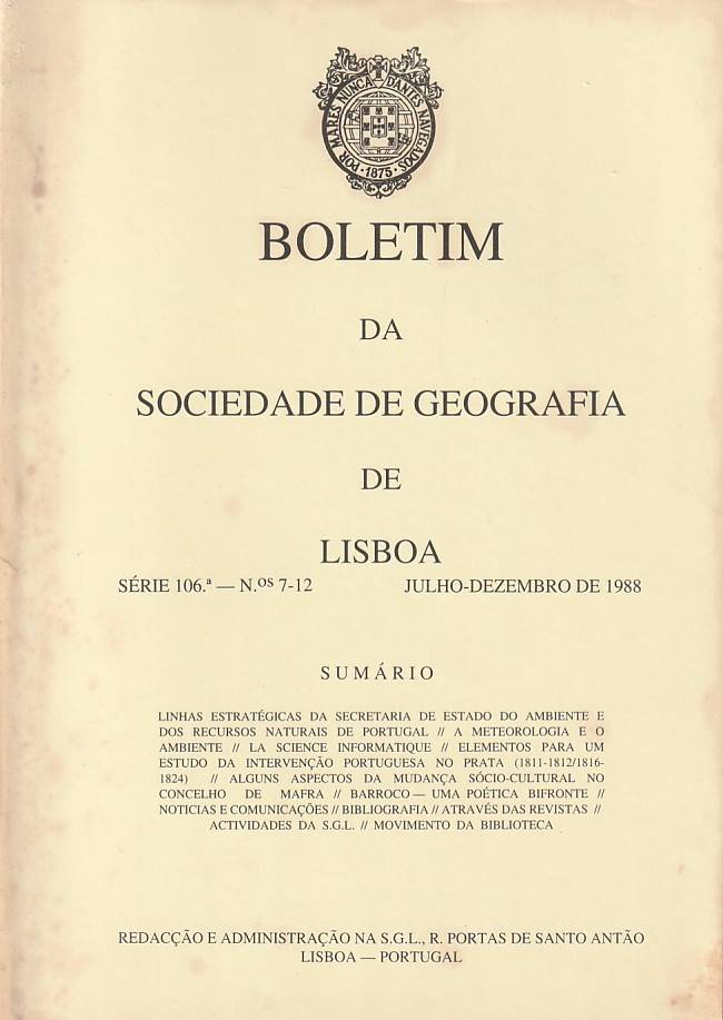 Boletim da Sociedade de Geografia de Lisboa – Série 106 – Nºs 7-12 