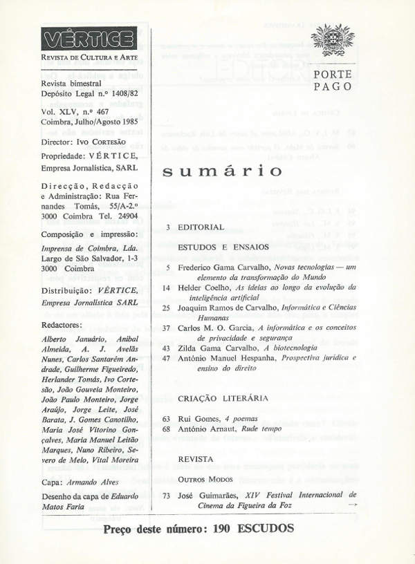 Vértice nº 312 – Jan. 1970